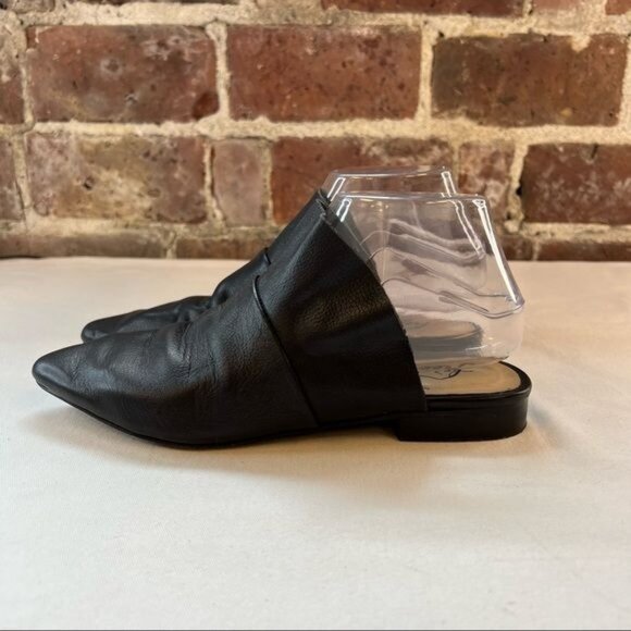 Free People Siena Slip on Black Leather Mule Sz 36.5 US 6 - Picture 2 of 9